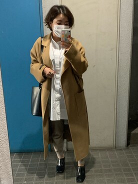 「ZARA KIDS」｜「アイテム（チェスターコート）」を使った、ponさん（レディース・154cm）の秋コーディネート