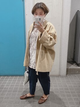 「Another Edition（アナザーエディション）のアイテム（その他パンツ）」を使った、ponさん（レディース・154cm）の春コーディネート