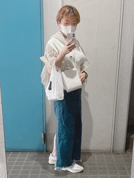 「DHOLIC（ディーホリック）のアイテム（デニムスカート）」を使った、ponさん（レディース・154cm）の夏コーディネート