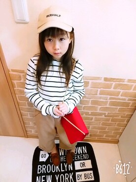 「アイテム（モカシン/デッキシューズ）」を使った、chimamaさん（キッズ・120cm）の冬コーディネート