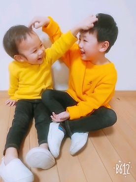 「きょうだい、男の子」｜chimamaさん（キッズ・90cm）の冬コーディネート