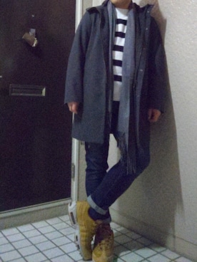 「ナイキ」｜「アイテム（モッズコート）」を使った、Diceさん（メンズ・172cm）の冬コーディネート