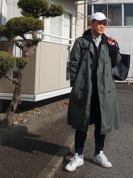 「アイテム（トレンチコート）」を使った、Diceさん（メンズ・170cm・40代）の冬コーディネート