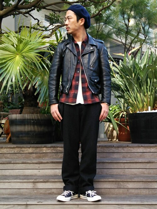 Yasuhiro Rooptokyo Schottのライダースジャケットを使ったコーディネート Wear