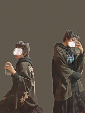 「和服」｜「アイテム（その他）」を使った、理翔 / rishangさん（レディース・154cm）の冬コーディネート