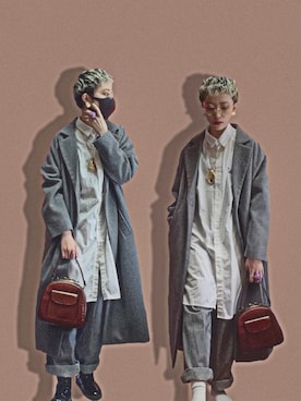 「Right-on（ライトオン）のアイテム（チェスターコート）」を使った、理翔 / rishangさん（レディース・154cm）の冬コーディネート