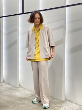 「ネオンカラー」｜「アイテム（その他アウター）」を使った、新村優樹さん（メンズ・177cm）の夏コーディネート