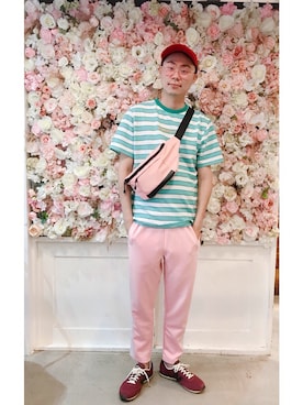 「PULL&BEAR（プルアンドベア）のアイテム（Tシャツ/カットソー）」を使った、BirKin .Cさん（メンズ・174cm）の夏コーディネート