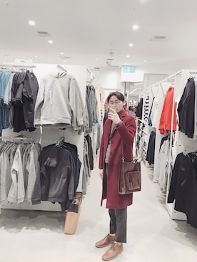 「no brand（ノーブランド）のアイテム（ダッフルコート）」を使った、BirKin .Cさん（メンズ・174cm）の冬コーディネート