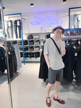 「NET（ネット）のアイテム（帽子）」を使った、BirKin .Cさん（メンズ・174cm）の夏コーディネート