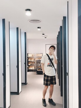 「NET（ネット）のアイテム（帽子）」を使った、BirKin .Cさん（メンズ・174cm）の夏コーディネート
