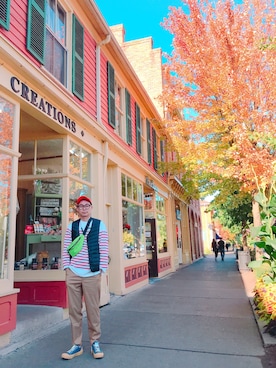 「8seconds（エイトセカンズ）のアイテム（トップス）」を使った、BirKin .Cさん（メンズ・174cm）の秋コーディネート