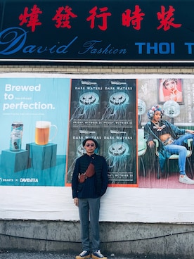 「8seconds（エイトセカンズ）のアイテム（トップス）」を使った、BirKin .Cさん（メンズ・174cm）の秋コーディネート