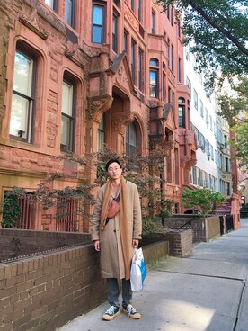 「no brand（ノーブランド）のアイテム（ダッフルコート）」を使った、BirKin .Cさん（メンズ・174cm）の秋コーディネート