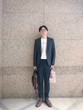 「NET（ネット）のアイテム（フォーマルスーツ/小物）」を使った、BirKin .Cさん（メンズ・174cm）の秋コーディネート