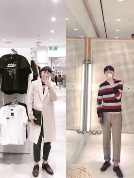 「PULL&BEAR（プルアンドベア）のアイテム（スラックス）」を使った、BirKin .Cさん（メンズ・174cm）の冬コーディネート