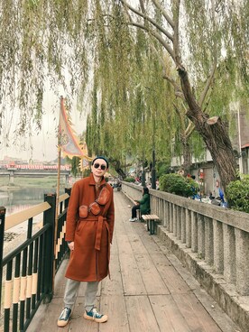 「no brand（ノーブランド）のアイテム（ダッフルコート）」を使った、BirKin .Cさん（メンズ・174cm）の冬コーディネート