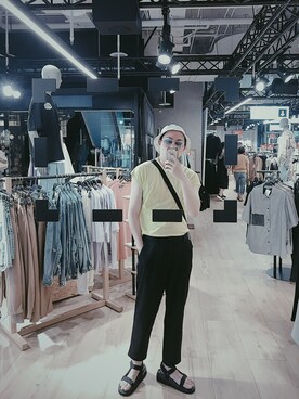 「PULL&BEAR（プルアンドベア）のアイテム（スラックス）」を使った、BirKin .Cさん（メンズ・174cm）の夏コーディネート