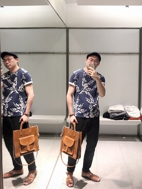「NET（ネット）のアイテム（帽子）」を使った、BirKin .Cさん（メンズ・174cm）の夏コーディネート