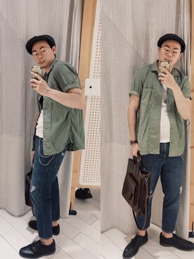 「PULL&BEAR（プルアンドベア）のアイテム（デニムパンツ）」を使った、BirKin .Cさん（メンズ・174cm）の夏コーディネート