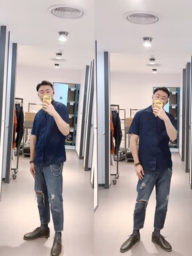 「PULL&BEAR（プルアンドベア）のアイテム（デニムパンツ）」を使った、BirKin .Cさん（メンズ・174cm）の秋コーディネート