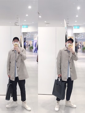 「NET（ネット）のアイテム（トレンチコート）」を使った、BirKin .Cさん（メンズ・174cm）の秋コーディネート