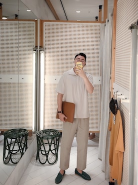 「SPARK（スパーク）のアイテム（バッグ）」を使った、BirKin .Cさん（メンズ・174cm）の秋コーディネート