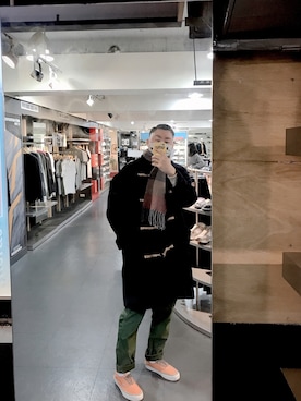 「no brand（ノーブランド）のアイテム（ダッフルコート）」を使った、BirKin .Cさん（メンズ・174cm）の冬コーディネート