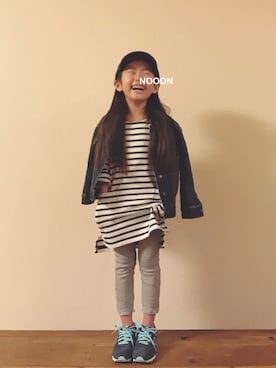 「ロングヘア」｜「アイテム（デニムジャケット）」を使った、☆のん☆さん（キッズ・100cm）の春コーディネート