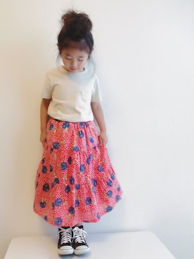 「BIG FIELD（ビッグフィールド）のアイテム（スカート）」を使った、☆のん☆さん（キッズ・100cm）の春コーディネート