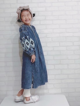 「ガウン」｜「アイテム（ワンピース/ドレス）」を使った、☆のん☆さん（キッズ・110cm）の春コーディネート