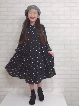 「SVEC（シュベック）のカンフーシューズ kung fu Shoes / ストラップパンプス（バレエシューズ）」を使った、☆のん☆さん（キッズ・110cm）の秋コーディネート