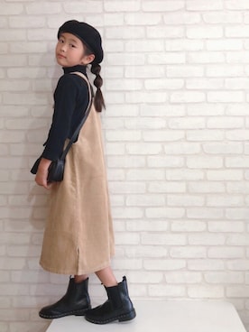 「ZARA KIDS」｜「アイテム（ハンチング/ベレー帽）」を使った、☆のん☆さん（キッズ・125cm）の秋コーディネート