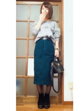 「アイテム（腕時計）」を使った、akanen⋈*｡ﾟさん（レディース・154cm）の冬コーディネート