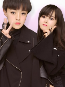 「UN3D.（アンスリード）のアイテム（ライダースジャケット）」を使った、 🍥あ や か 🍥さん（レディース・158cm）の秋コーディネート