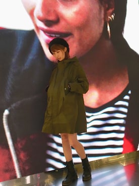 「DIESEL（ディーゼル）のアイテム（モッズコート）」を使った、aiRiさん（レディース・164cm）の秋コーディネート