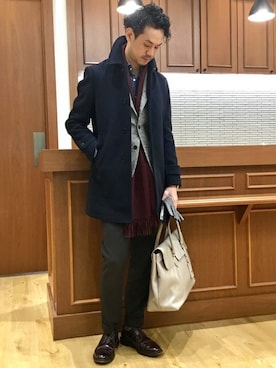 「CARIDEI（カリデイ）のアイテム」を使った、上村さん（メンズ・182cm）の秋コーディネート