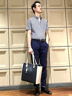 「SHIPS」｜上村さん（メンズ・182cm）の春コーディネート