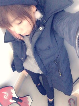 「PLST（プラステ）のアイテム（ダウンジャケット/コート）」を使った、yukinobdさん（レディース・154cm）の冬コーディネート