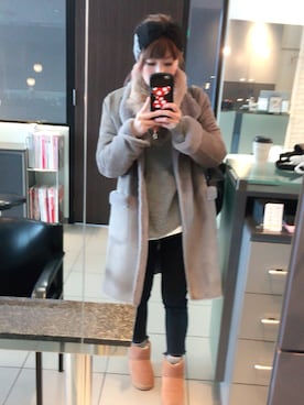 「BEARPAW（ベアパウ）のアイテム」を使った、yukinobdさん（レディース・154cm）の冬コーディネート