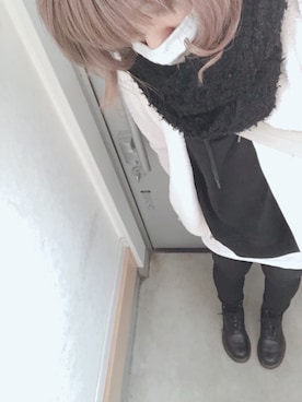 「Dr. Martens（ドクターマーチン）のDr.Martens ドクターマーチン 1460Z 8EYE BOOT 8ホールブーツ 11822006 BLACK（ブーツ）」を使った、yukinobdさん（レディース・154cm）の冬コーディネート
