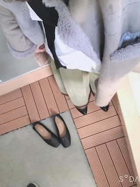 「チュール」｜「アイテム（ムートンコート）」を使った、yukinobdさん（レディース・154cm）の冬コーディネート