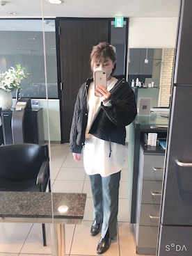 「ユニクロU」｜「アイテム（ブーツ）」を使った、yukinobdさん（レディース・154cm）の冬コーディネート