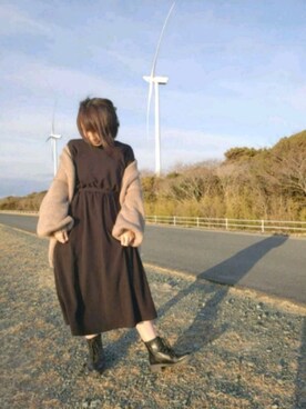 「chocomee（チョコミー）のアイテム（ワンピース/ドレス）」を使った、ぴいーたん。さん（レディース・153cm）の冬コーディネート