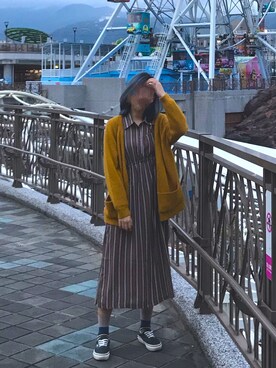 「VANS（バンズ）のVANS ヴァンズ V95CF CLASSICS ERA GRAY（スニーカー）」を使った、cii(*¯︶¯*)さん（レディース・165cm）の春コーディネート