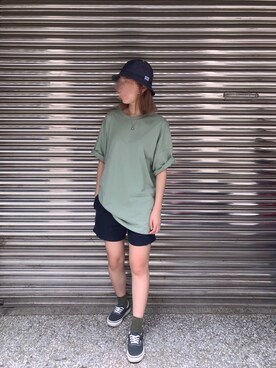 「VANS（バンズ）のVANS ヴァンズ V95CF CLASSICS ERA GRAY（スニーカー）」を使った、cii(*¯︶¯*)さん（レディース・165cm）の夏コーディネート
