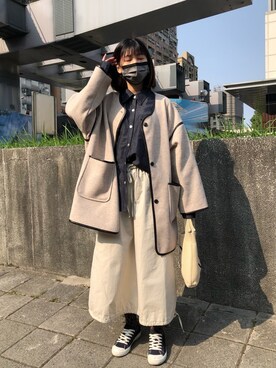 「GRL（グレイル）のアイテム（ノーカラージャケット）」を使った、cii(*¯︶¯*)さん（レディース・165cm）の春コーディネート