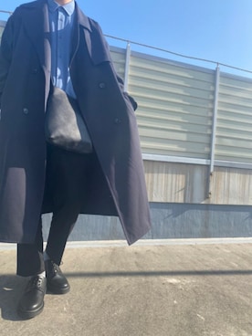 「春カラー」｜「アイテム（トレンチコート）」を使った、篤志さん（メンズ・168cm）の春コーディネート