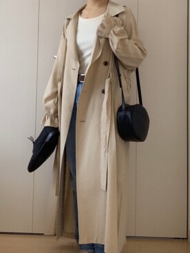 「FREE'S MART（フリーズマート）のアイテム（トレンチコート）」を使った、sora◡̈*さん（レディース・153cm）の春コーディネート