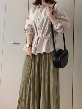 「ピスタチオ」｜「アイテム（その他アウター）」を使った、sora◡̈*さん（レディース・153cm）の春コーディネート